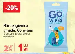 Carrefour Hârtie igienică umedă, Go wipes Ofertă