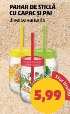 Penny PAHAR DE STICLĂ CU CAPAC SI PAI Ofertă