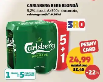 Penny CARLSBERG Bere blondă Ofertă