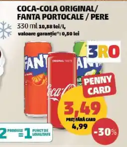 Penny Coca-Cola Original / Fanta Portocale / Pere Ofertă