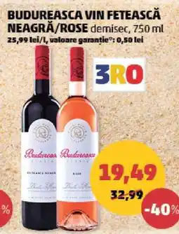 Penny BUDUREASCA VIN FETEASCĂ NEAGRĂ/ROSE Ofertă