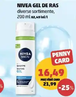 Penny NIVEA GEL DE RAS Ofertă