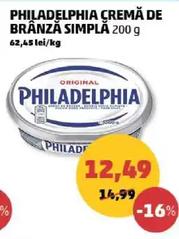 Penny Philadelphia Cremă de Brânză Simplă 200 g Ofertă