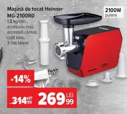 Carrefour Mașină de tocat Heinner MG-2100RD Ofertă