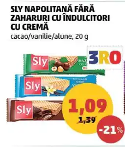 Penny SLY Napolitană Fără Zahăruri cu Îndulcitori cu Cremă Ofertă