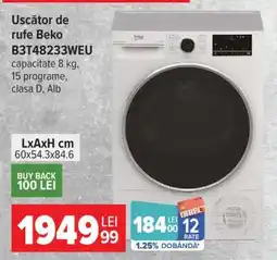 Carrefour Uscător de rufe Beko B3T48233WEU Ofertă