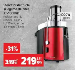 Carrefour Storctor de fructe și legume Heinner XF-1000RD Ofertă