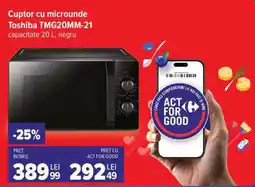 Carrefour Cuptor cu microunde Toshiba TMG20MM-21 Ofertă