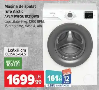 Carrefour Mașină de spălat rufe Arctic APLM1WFSU19210WG Ofertă