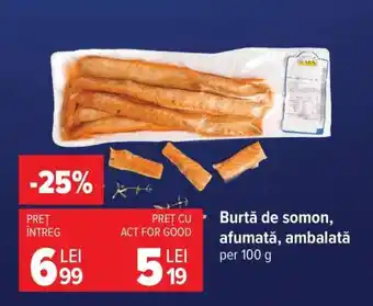 Carrefour Burtă de somon, afumată, ambalată Ofertă