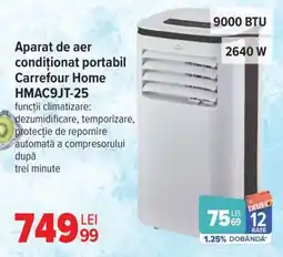 Carrefour Aparat de aer condiționat portabil Carrefour Home HMAC9JT-25 Ofertă