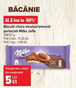 Carrefour Biscuiți choco mousse/zmeură/portocală Milka Jaffa Ofertă