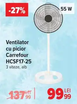Carrefour Ventilator cu picior Carrefour HCSF17-25 Ofertă