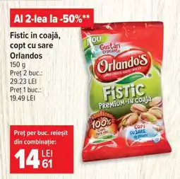 Carrefour Fistic in coajă, copt cu sare Orlandos Ofertă