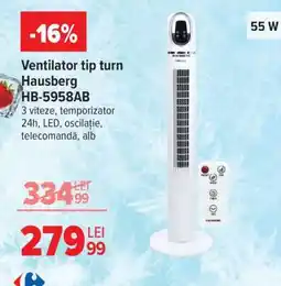 Carrefour Ventilator tip turn Hausberg HB-5958AB Ofertă