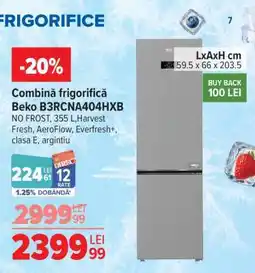 Carrefour Combină frigorifică Beko B3RCNA404HXB Ofertă