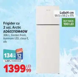 Carrefour Frigider cu 2 usi Arctic AD60310M40W Ofertă