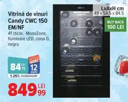 Carrefour Vitrină de vinuri Candy CWC 150 EM/NF Ofertă