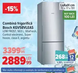 Carrefour Combină frigorifică Bosch KGV58VLEAS Ofertă