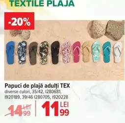 Carrefour Papuci de plajă, adulți, TEX Ofertă