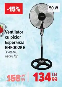 Carrefour Ventilator cu picior Esperanza EHF002KE Ofertă