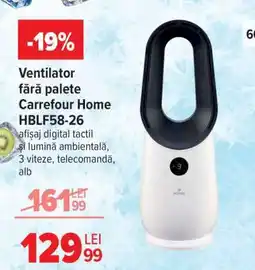 Carrefour Ventilator fără palete Carrefour Home HBLF58-26 Ofertă