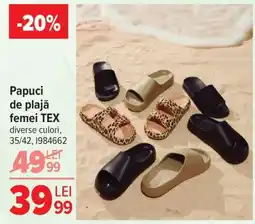 Carrefour Papuci de plajă, femei, TEX Ofertă