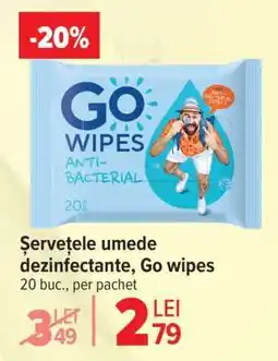 Carrefour Șervețele umede dezinfectante, Go wipes Ofertă