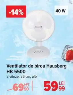 Carrefour Ventilator de birou Hausberg HB-5500 Ofertă