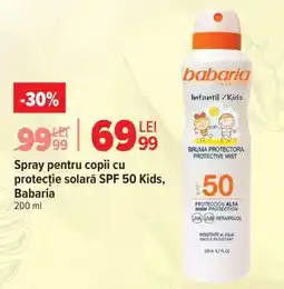 Carrefour Spray pentru copii cu protecție solară SPF 50 Kids, Babaria Ofertă