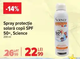 Carrefour Spray protecție solară copii SPF 50+ Science Ofertă