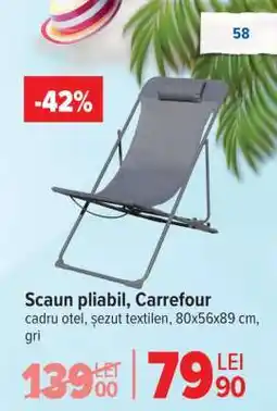 Carrefour Scaun pliabil Carrefour Ofertă