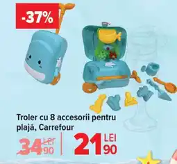 Carrefour Troler cu 8 accesorii pentru plajă, Carrefour Ofertă