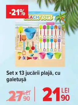 Carrefour Set x 13 jucării plajă, cu găletușă Ofertă