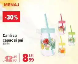 Carrefour Cană cu capac și pai Ofertă