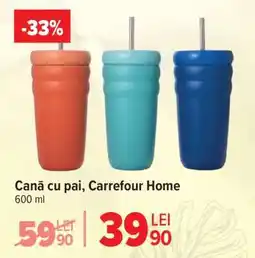Carrefour Cană cu pai, Carrefour Home Ofertă