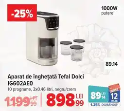 Carrefour Aparat de înghețată Tefal Dolci IG602AE0 Ofertă