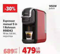 Carrefour Espressor manual 5 in 1 Rohnson R98043 Ofertă