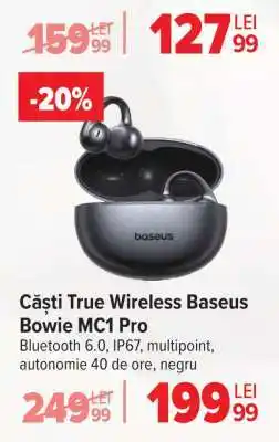 Carrefour Căști True Wireless Baseus Bowie MC1 Pro Ofertă