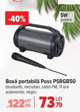 Carrefour Boxă portabilă Poss PSRGB50 Ofertă