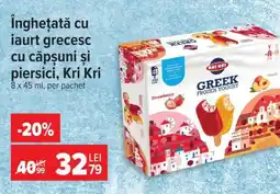 Carrefour Înghețată cu iaurt grecesc cu căpșuni și piersici, Kri Kri Ofertă