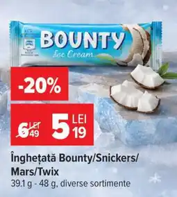 Carrefour Înghețată Bounty/Snickers/Mars/Twix Ofertă
