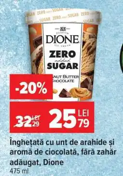 Carrefour Înghețată cu unt de arahide și aromă de ciocolată, fără zahăr adăugat, Dione Ofertă
