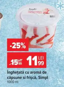 Carrefour Înghețată cu aromă de căpșune și frișcă, Simpl Ofertă
