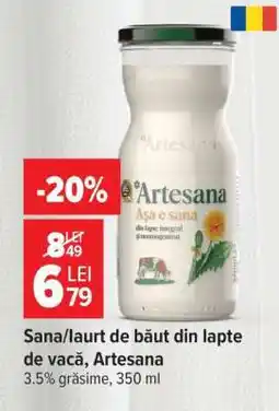 Carrefour Sana/Iaurt de băut din lapte de vacă, Artesana Ofertă