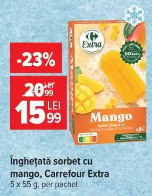 Carrefour Înghețată sorbet cu mango, Carrefour Extra Ofertă