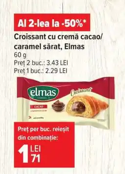 Carrefour Croissant cu cremă cacao/caramel sărat, Elmas Ofertă
