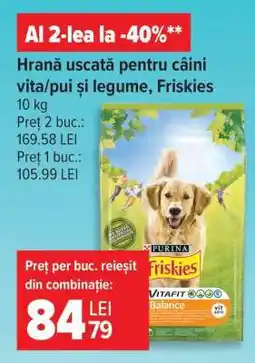 Carrefour Hrană uscată pentru câini vită/pui și legume, Friskies Ofertă
