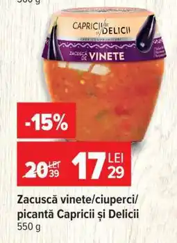 Carrefour Zacuscă vinete/ciuperci/picantă Capricii și Delicii Ofertă