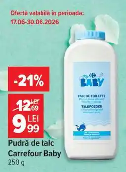 Carrefour Pudră de talc Carrefour Baby Ofertă
